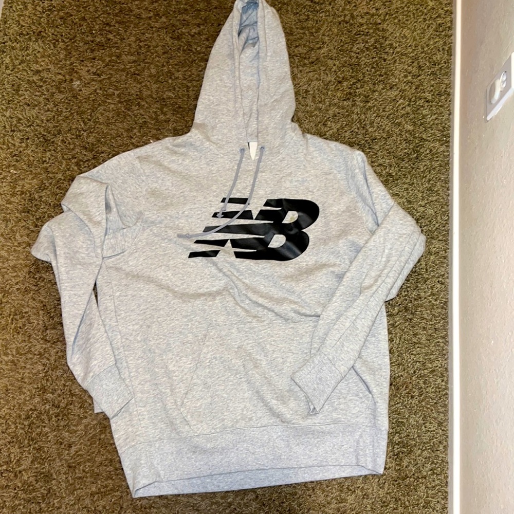 New Balance Gray Hoodie with Black Logo